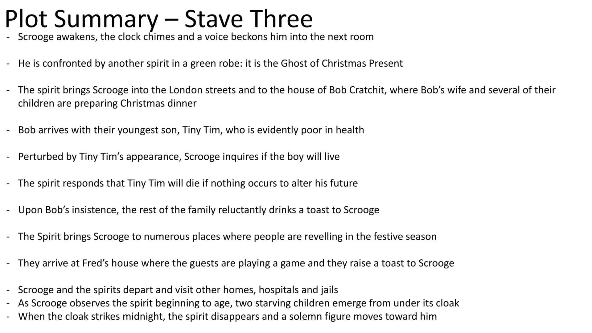 A Christmas Carol Plot Summary - Stave One
The opening lines declare that a man called Jacob Marley is dead
Marley had been a former busines