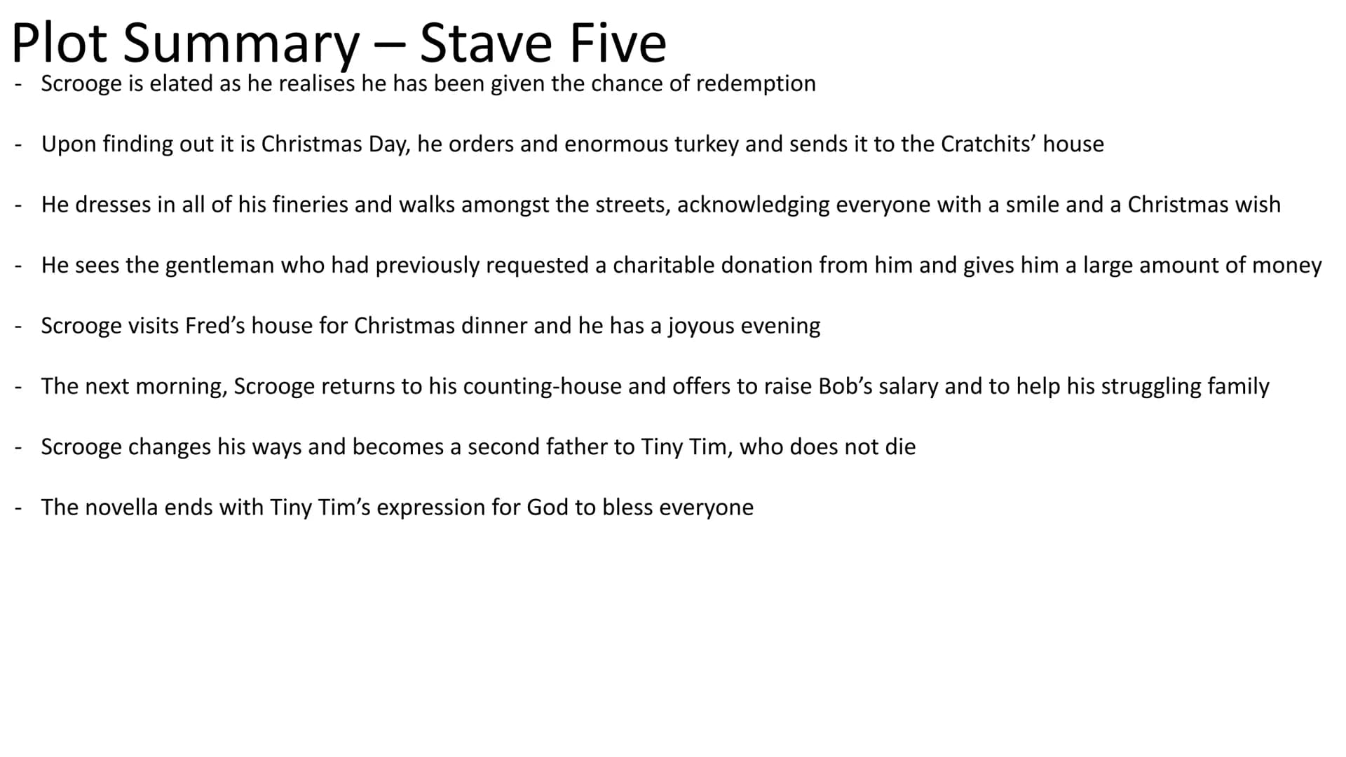 A Christmas Carol Plot Summary - Stave One
The opening lines declare that a man called Jacob Marley is dead
Marley had been a former busines