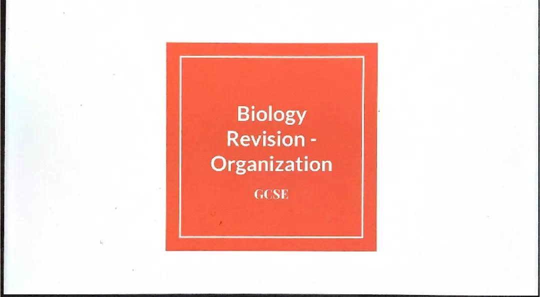 biology organisation topic 