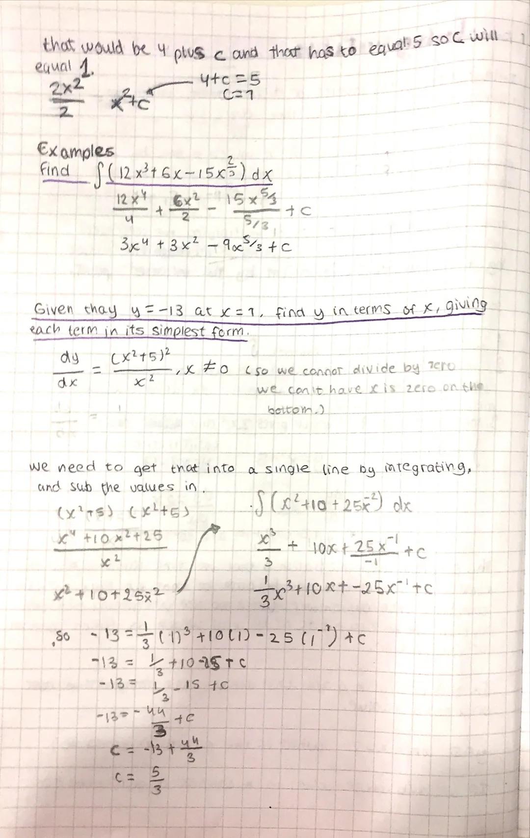 # Integration

Integration is the inverse of differentation. When we
differentiate we write y=x² like $\frac{dy}{dx}$ = 2x

we multiply the 
