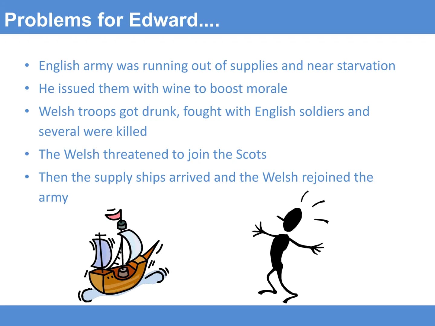 Battle of Falkirk
Learning Intention: To understand the impact of The Battle of
Falkirk
Success Criteria
I can: Describe the events at the B