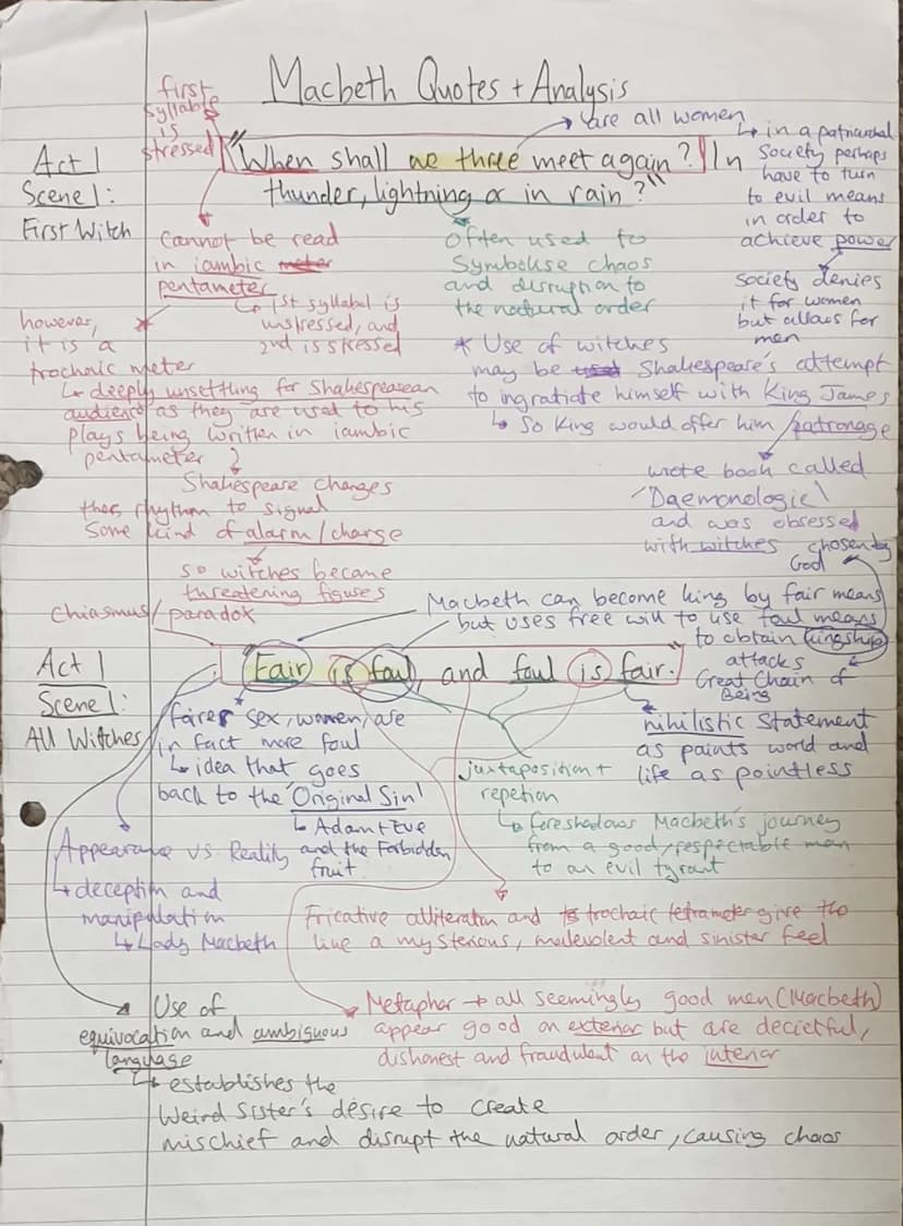 Act 1
Scene:
First, Macbeth Quotes + Analysis all women), in apartinand
Syllable
Stressed
have
"When shall we three meet again? In Society p