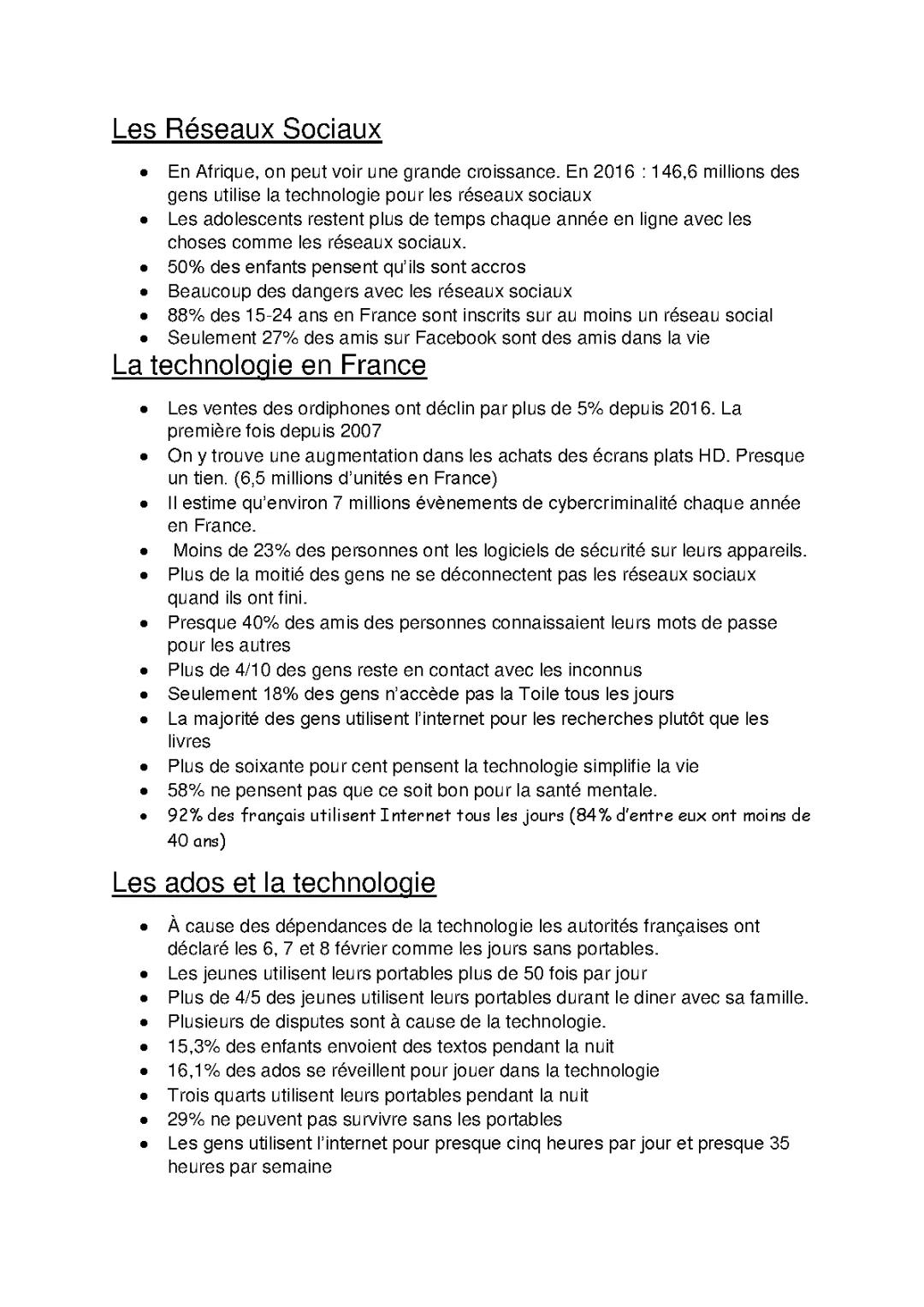 La technologie Factfile