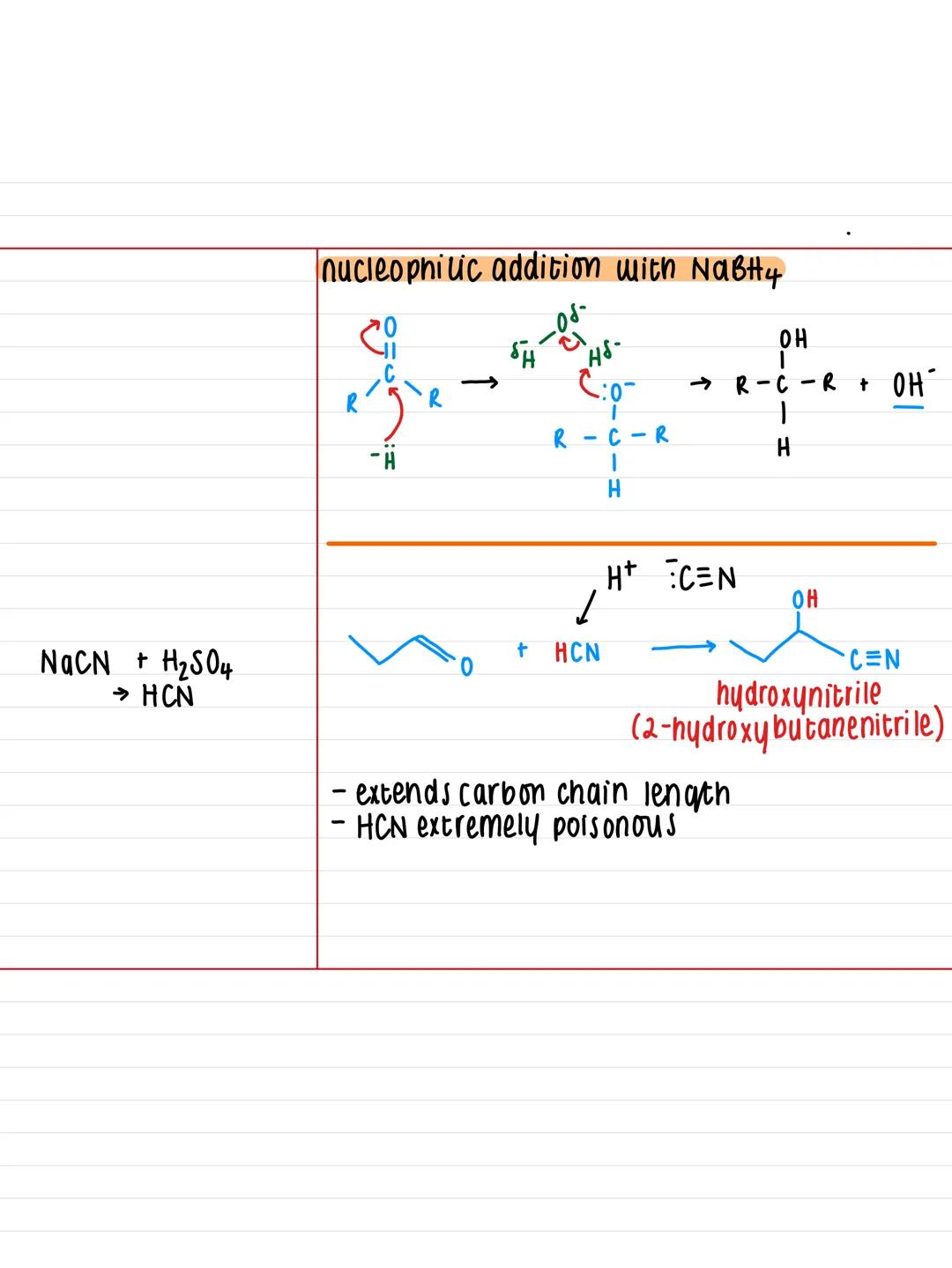 26.1- Carbonyl Compounds.
Key Facts:
Notes:
-primary alcohol +
acidified dichromate
= aldehyde /
carboxylic acid
он
- secondary alcohol +
ac