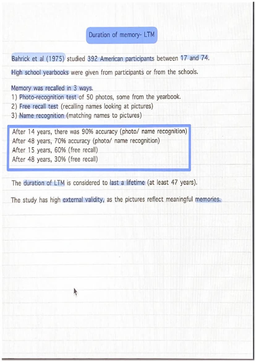 Duration of memory- STM
Peterson and Peterson (1959) set out to test the duration of the STM
It was a lab experiment where 24 psychology stu