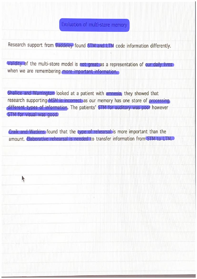 Duration of memory- STM
Peterson and Peterson (1959) set out to test the duration of the STM
It was a lab experiment where 24 psychology stu