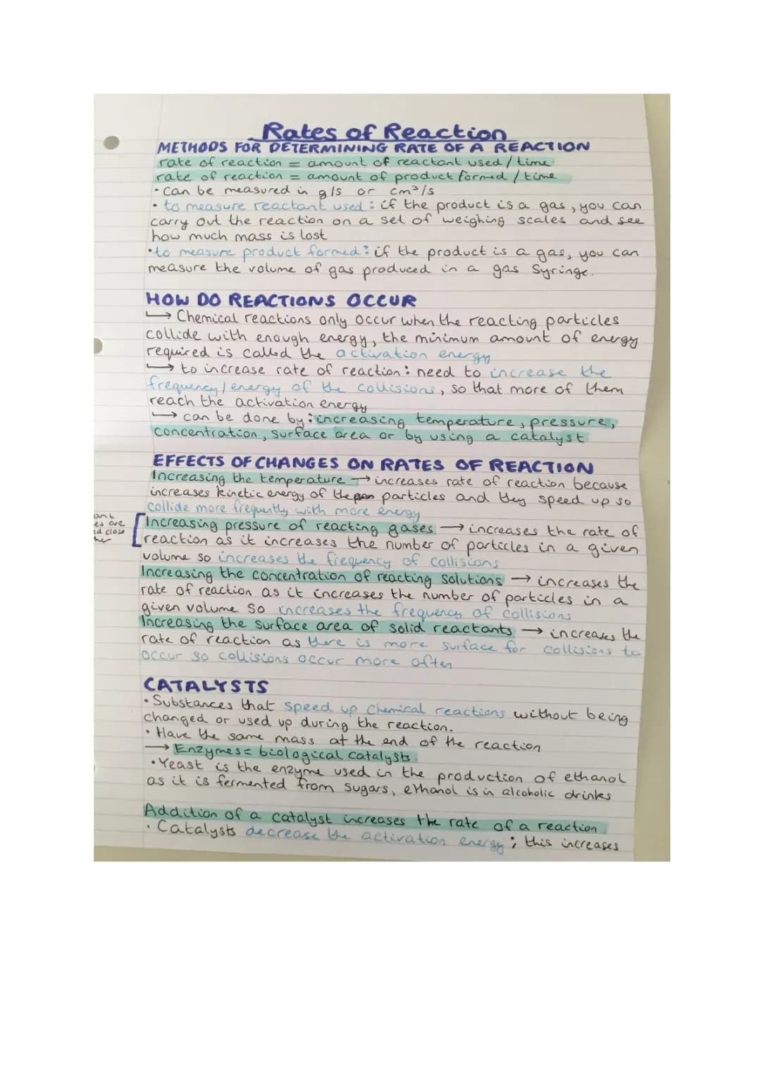 Rates of Reaction