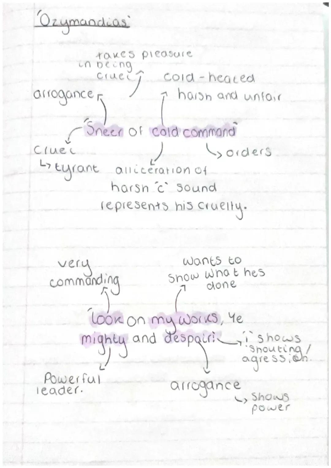 “Ozymandias” annotated quotes