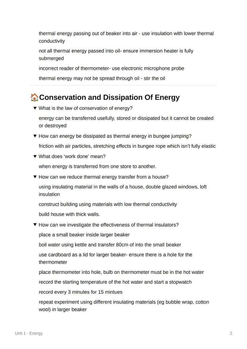 M
Unit 1 - Energy
Energy Stores
▼ What are the main energy stores?
magnetic, chemical, thermal, elastic potential, gravitational potential, 