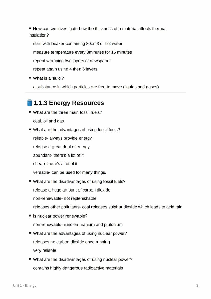 M
Unit 1 - Energy
Energy Stores
▼ What are the main energy stores?
magnetic, chemical, thermal, elastic potential, gravitational potential, 