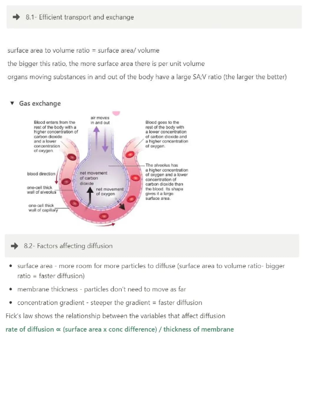 8- Exchange and Transport in Animals - GCSE Edexcel Biology
