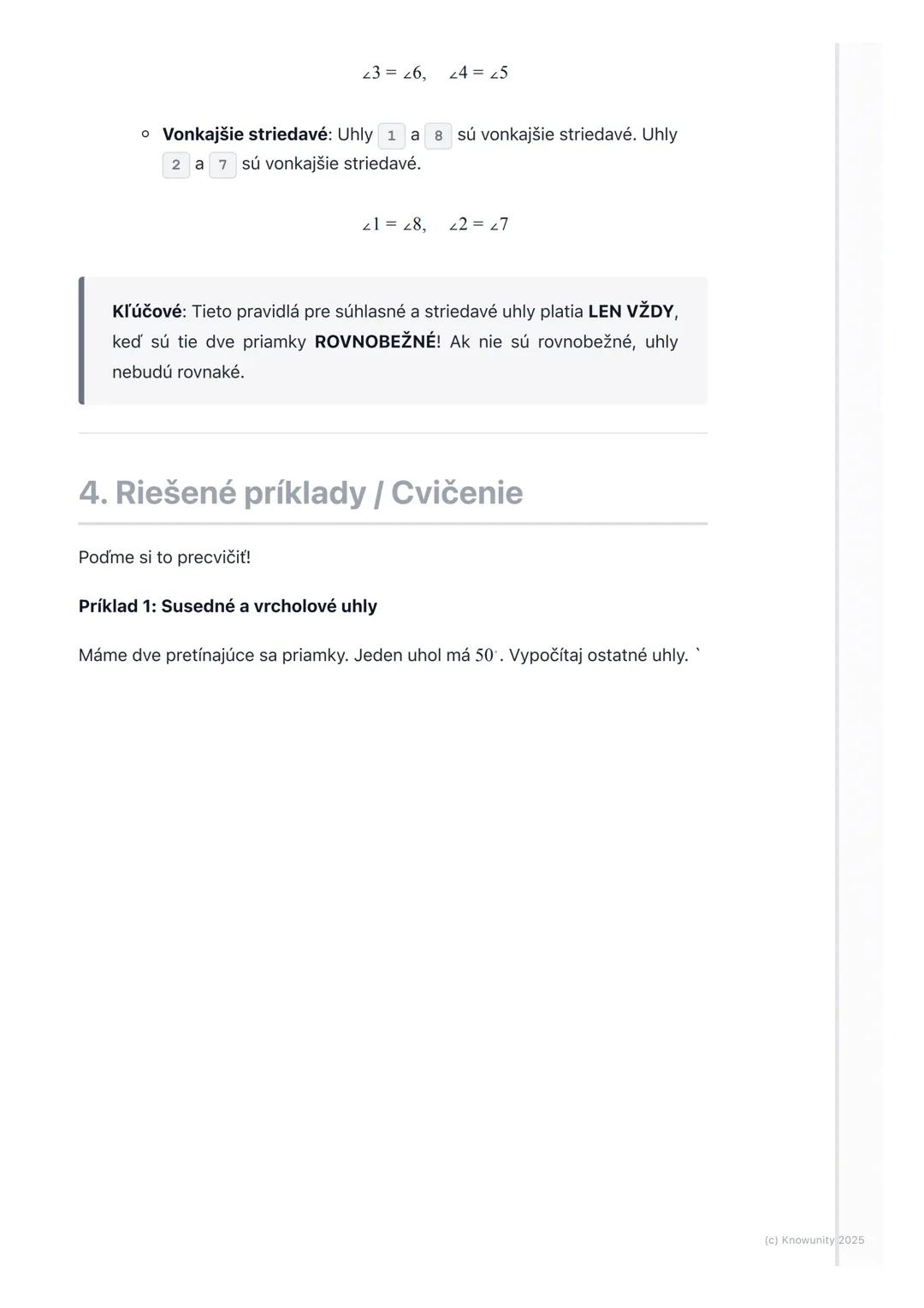 # Uhly

1. Prehľad uhlov

Ahojte! Dnes si zopakujeme uhly, ktoré sú super dôležité v geometrii.
Stretávame sa s nimi všade - keď staviame do