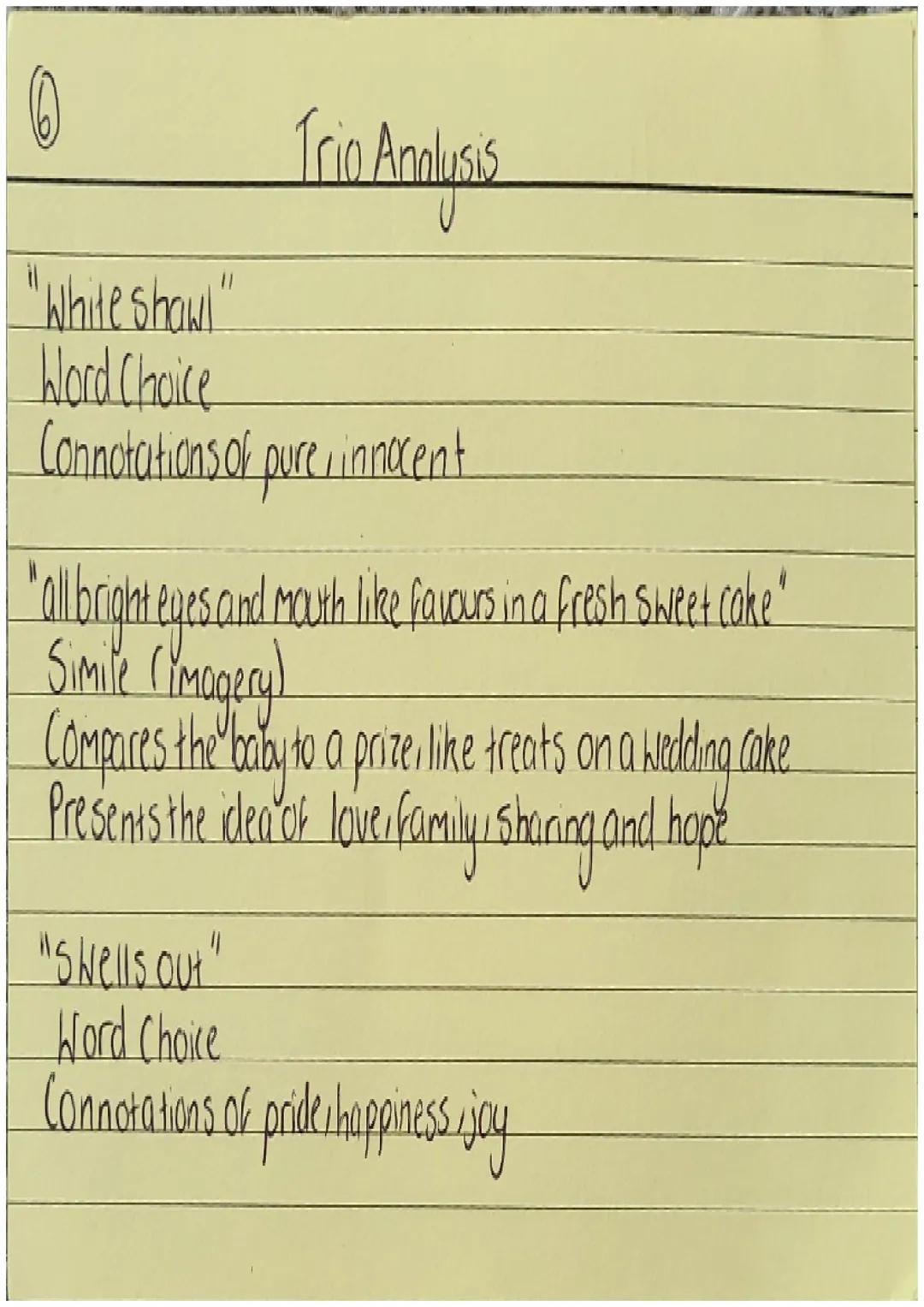 The Analysis
"trio"
Word Choice
Connotations of three people playing music together /in harmony
With one / three kings / Wise men from the N