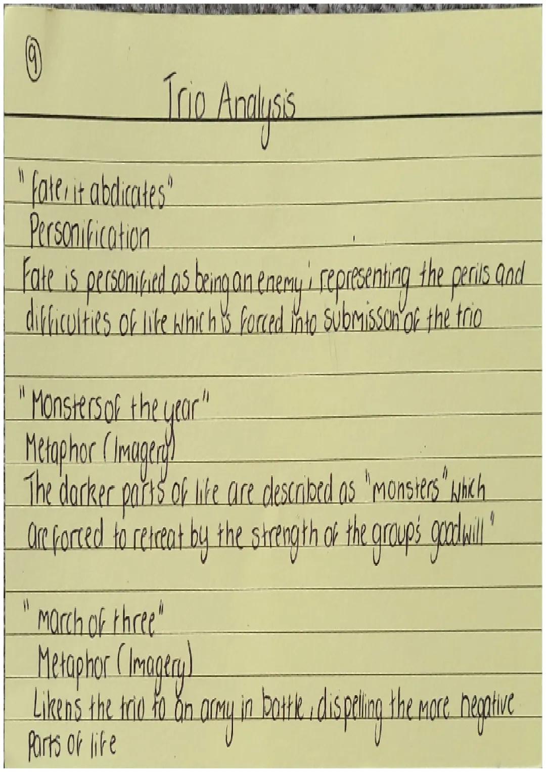 The Analysis
"trio"
Word Choice
Connotations of three people playing music together /in harmony
With one / three kings / Wise men from the N