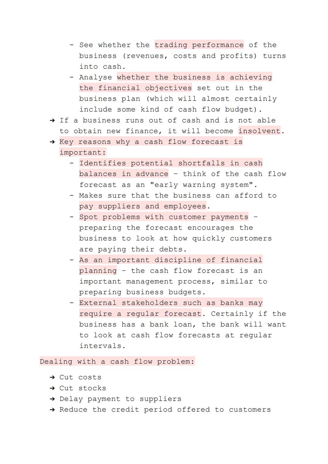 Thursday 4th June 2020

Cash flow revision

Introduction to cash flow:

→ Cash flow describes the movements of cash into
and out of the busi