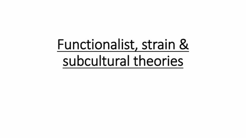 
<h2 id="functionaliststrainsubculturaltheories">Functionalist, Strain &amp; Subcultural Theories</h2>
<h3 id="boundarymaintenance">Boundary