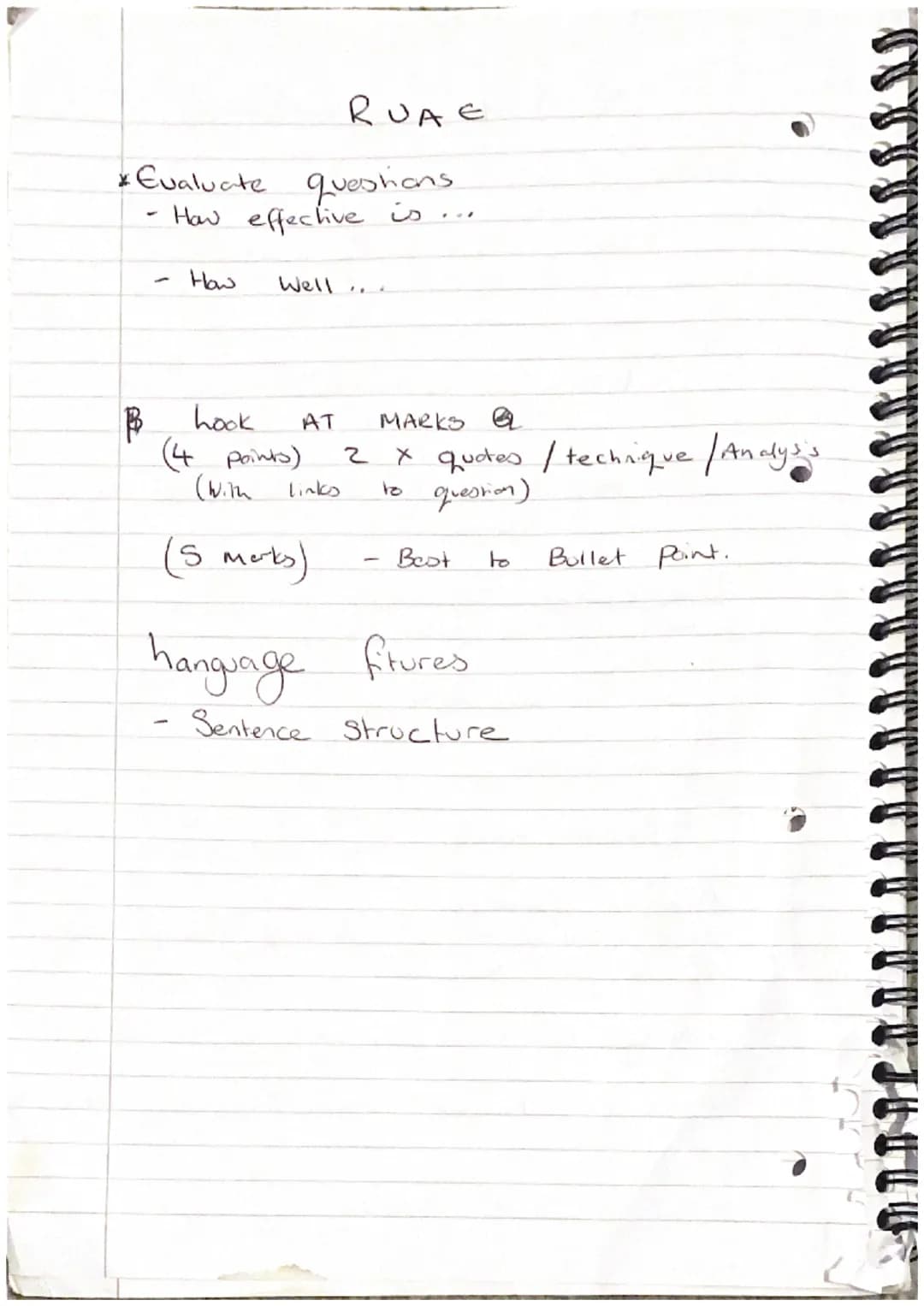Questions
- In
RUA E passage
-
What
(unde-standing)
How
Understanding questions
- What
Points
How
How Well
(Evaluate).
ae
how is he
(Analysi