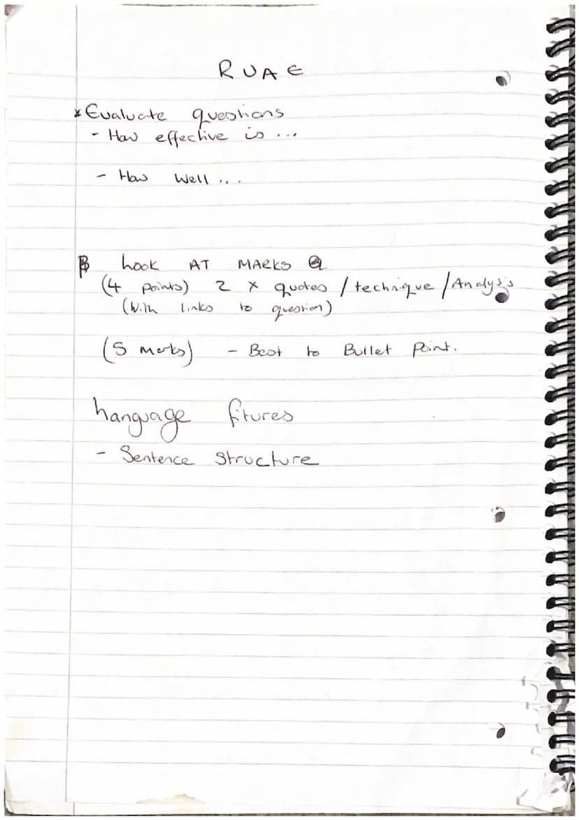 Questions
- In
RUA E passage
-
What
(unde-standing)
How
Understanding questions
- What
Points
How
How Well
(Evaluate).
ae
how is he
(Analysi