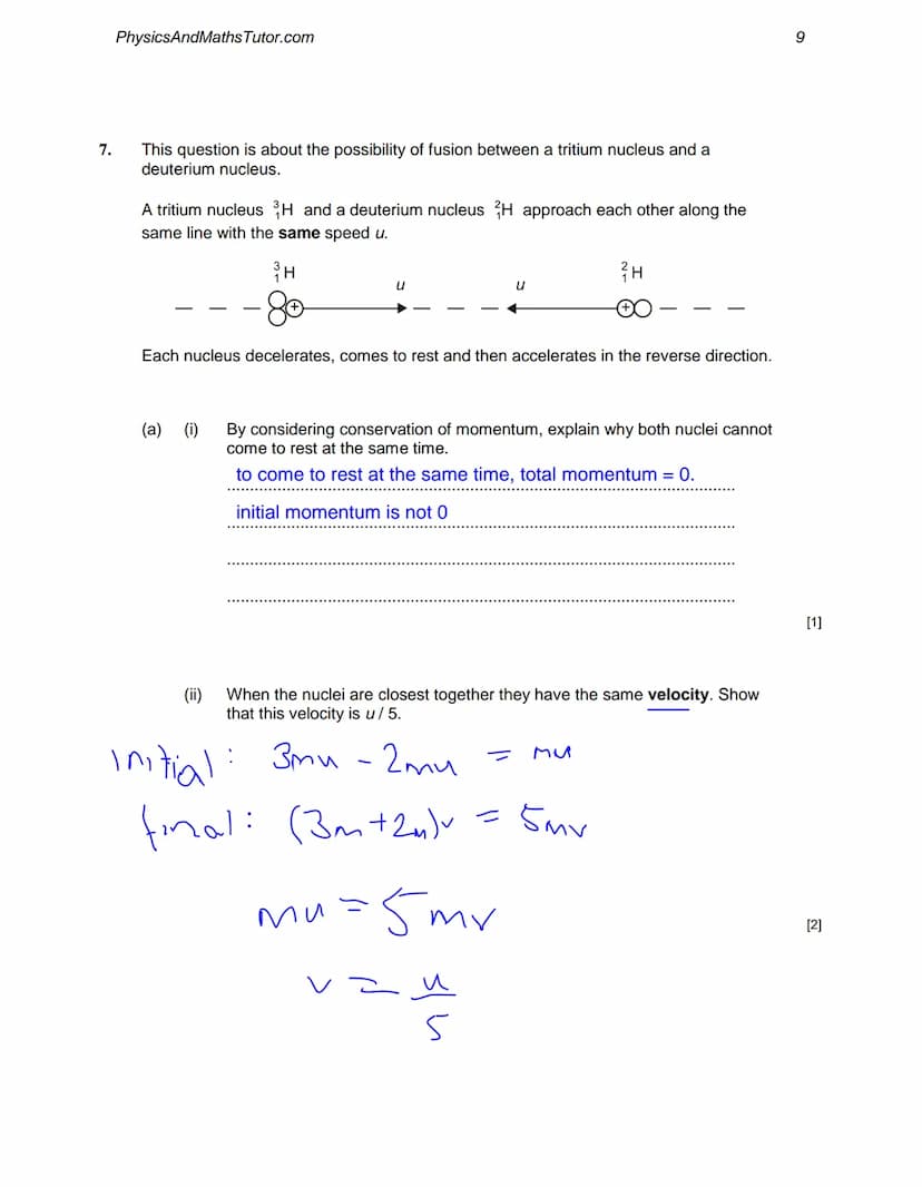 1.
2.
PhysicsAndMaths Tutor.com
Describe briefly one scattering experiment to investigate the size of the nucleus of the
atom.
Include a des