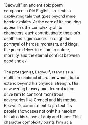 Know Beowulf Summary/Analysis Essay thumbnail