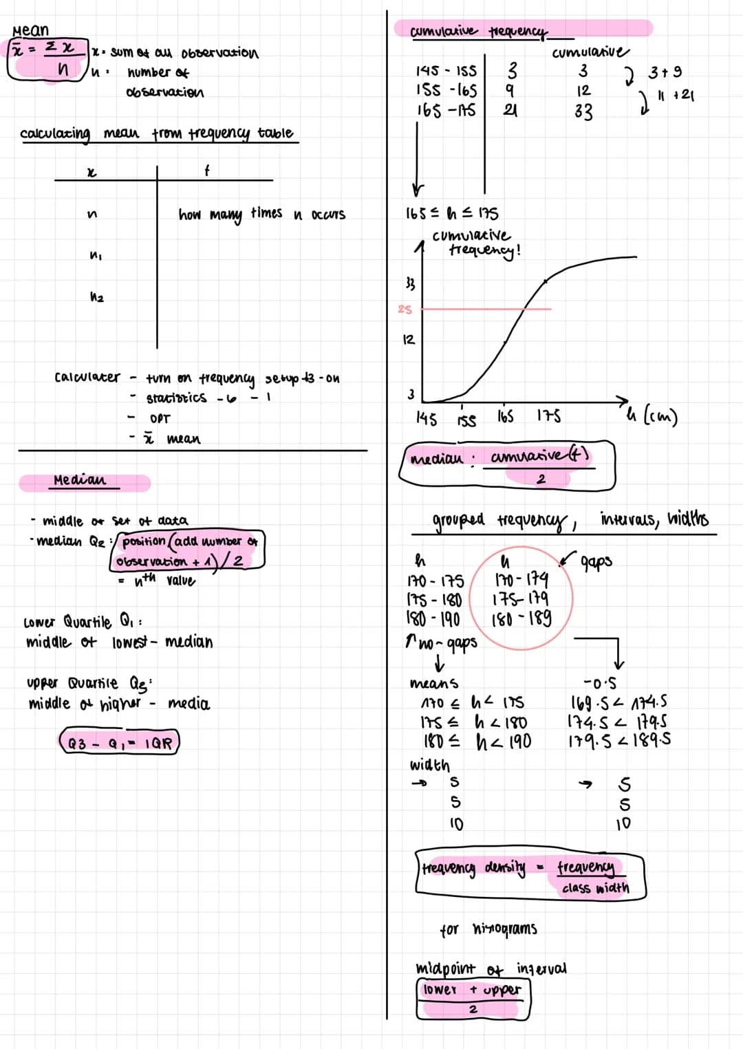 Mean
χ = Σχ
и
x = sum of all observation
'n' number of
calculating mean from frequency table
x2
n
3
ni
1₂
2
observation
Median
calculater tu