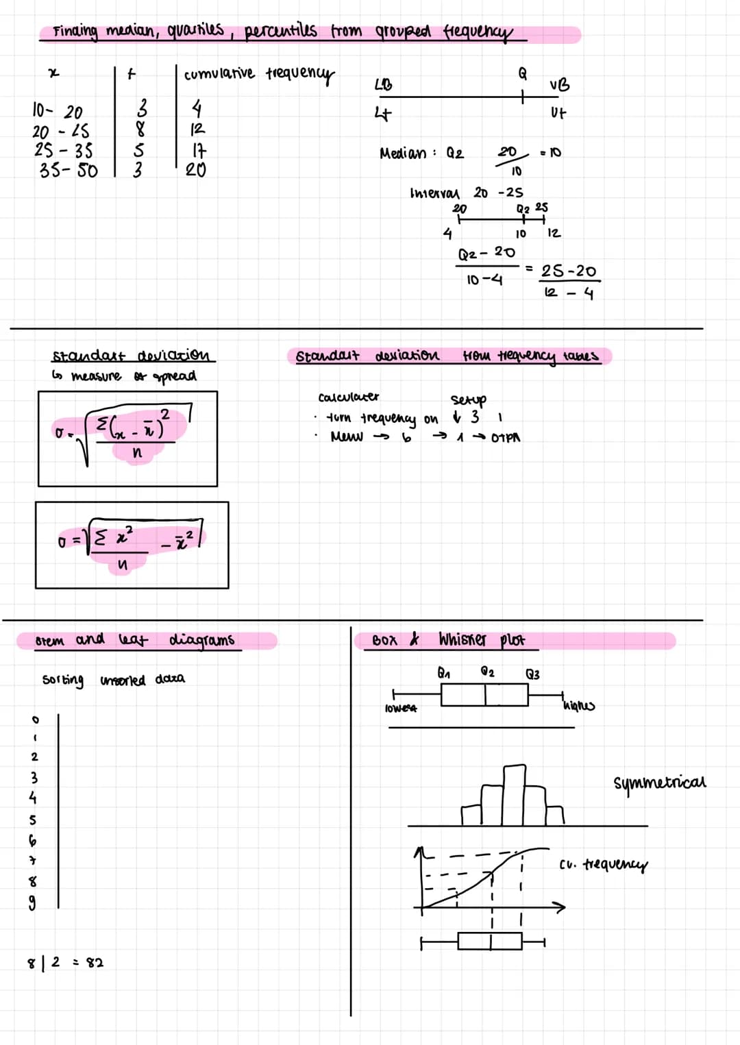 Mean
χ = Σχ
и
x = sum of all observation
'n' number of
calculating mean from frequency table
x2
n
3
ni
1₂
2
observation
Median
calculater tu