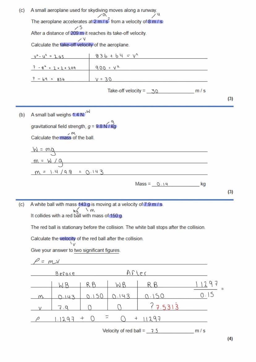 GCSE Physics - Paper 2 calculation practice
T
T
THT
HT
T HT
T
weight = mass x gravitational field strength
work done = force x distance (alo