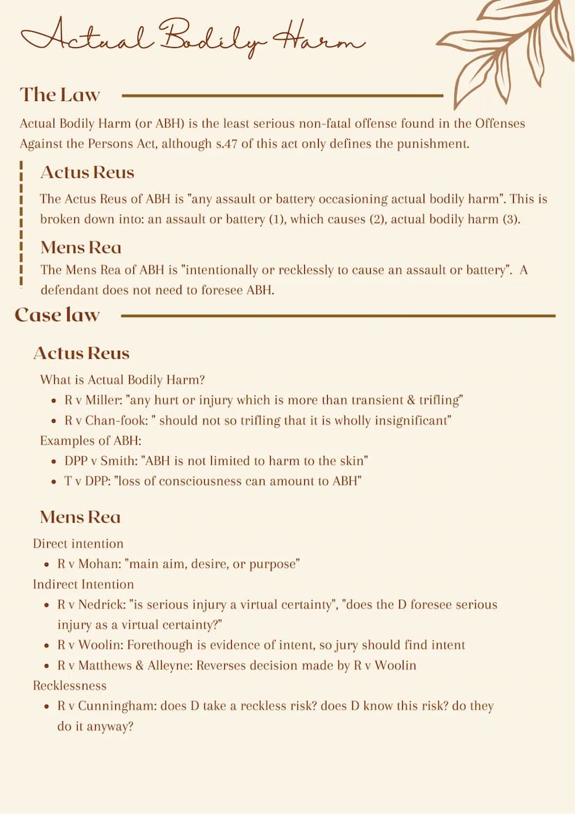 Non fatal
offenses
against
the
person Assault
The Law
The law on assault is mainly defined within common law, but in 2003 the UK parliament
