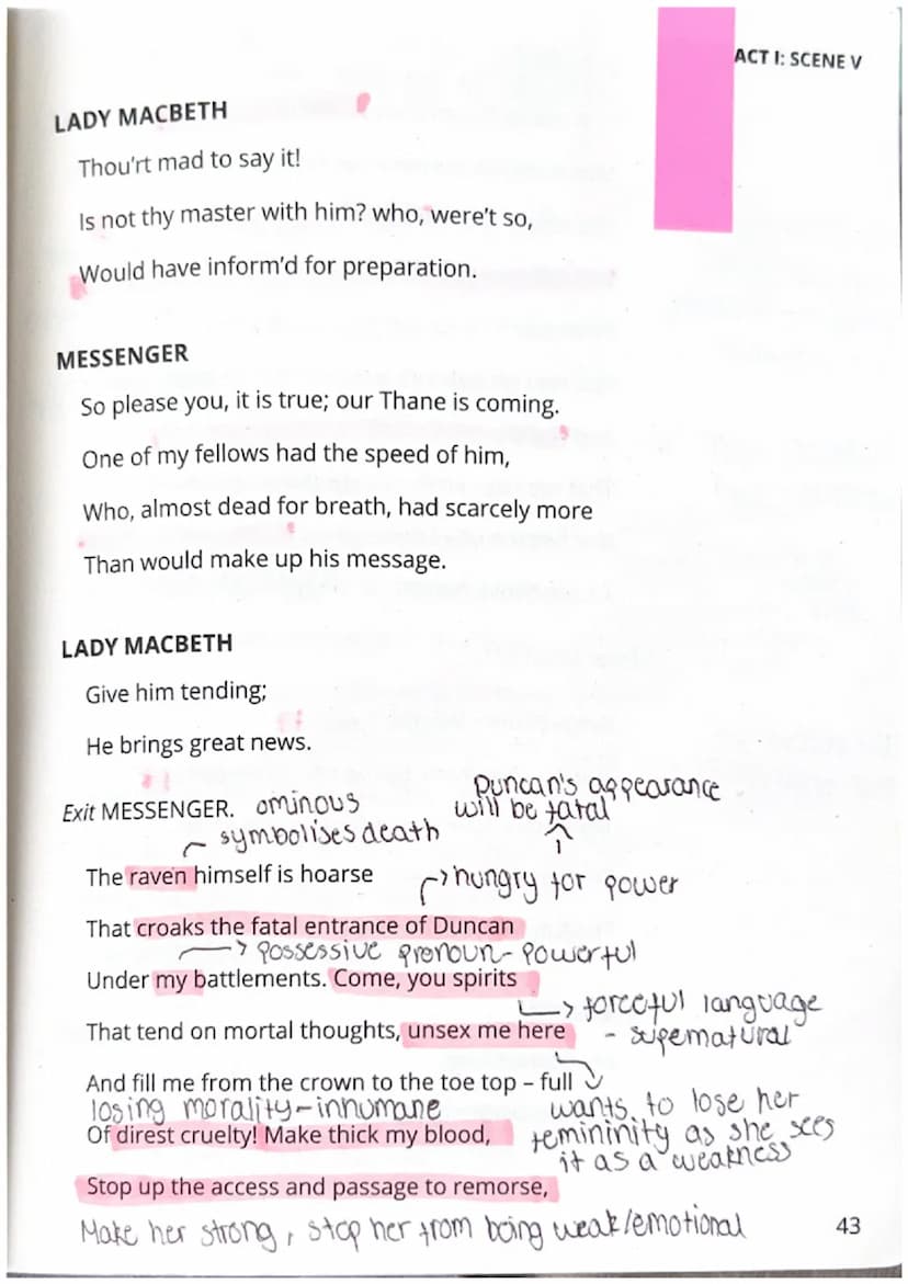 SCENE V
ACT I: SCENE V
Inverness. Macbeth's castle.
Enter LADY MACBETH, reading a letter.
LADY MACBETH
"They met me in the day of success, a
