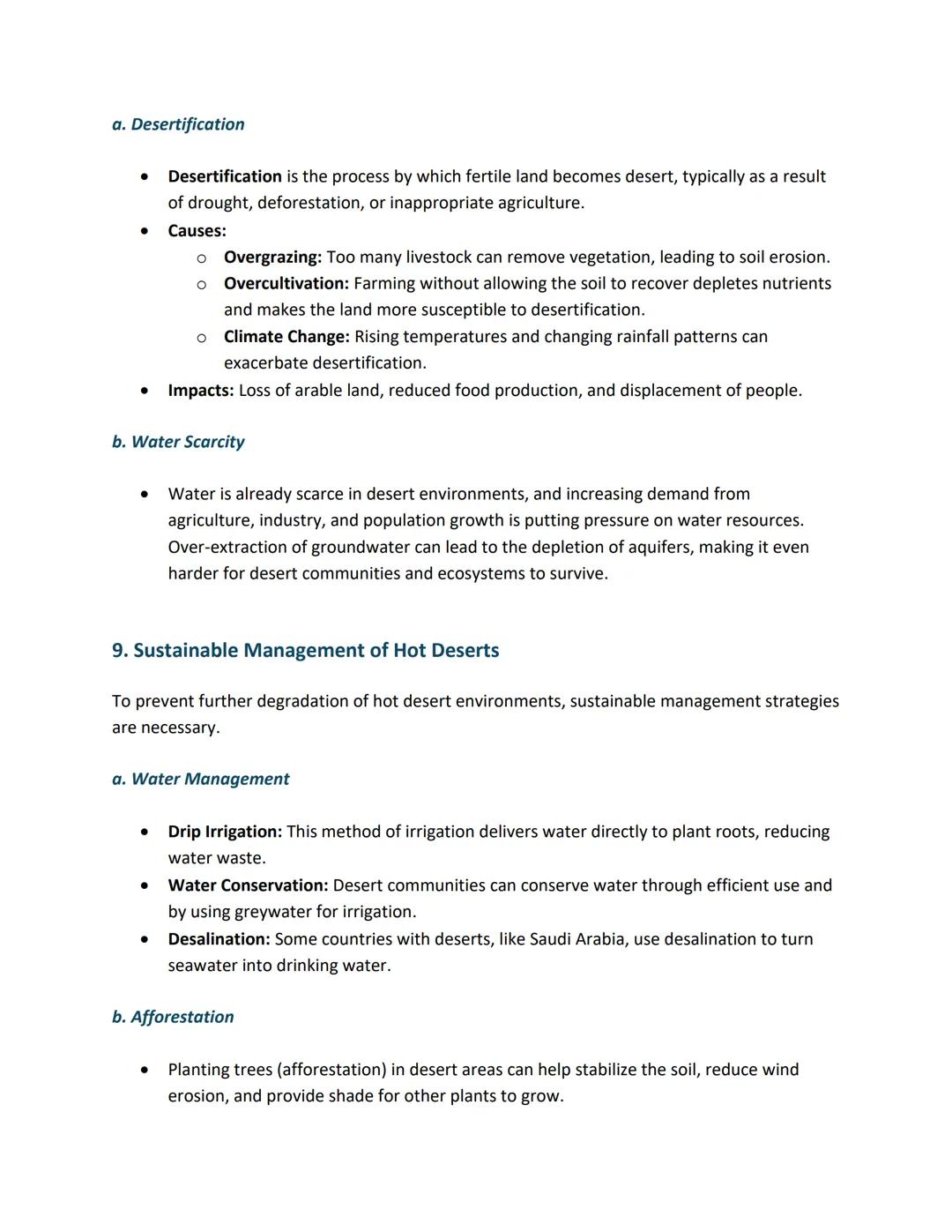 Hot Deserts - GCSE Geography
Hot deserts are extreme environments characterized by their arid conditions, high
temperatures, and very little