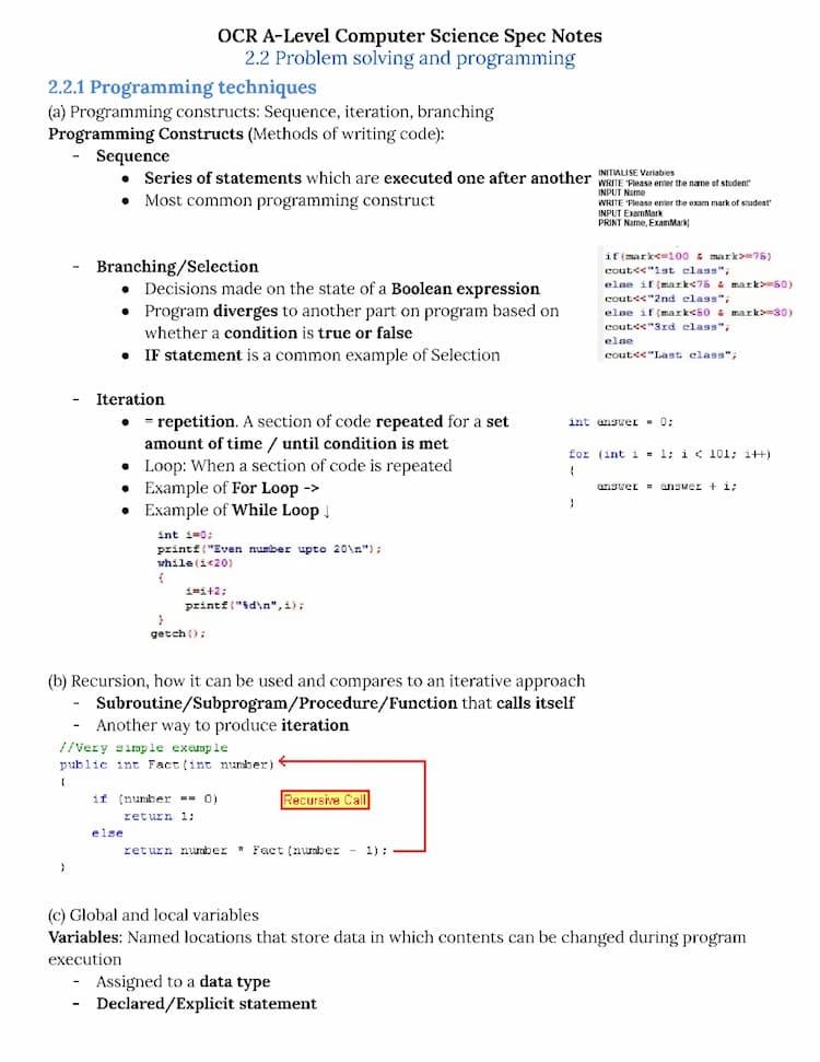 Know OCR H446 2.2 Problem Solving and Programming thumbnail