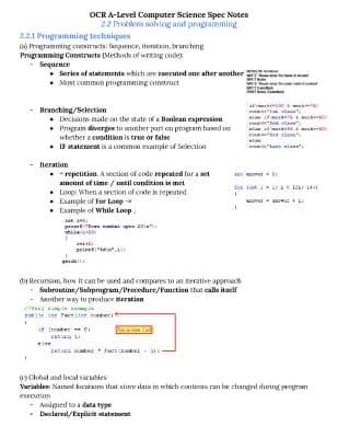 Know OCR H446 2.2 Problem Solving and Programming thumbnail