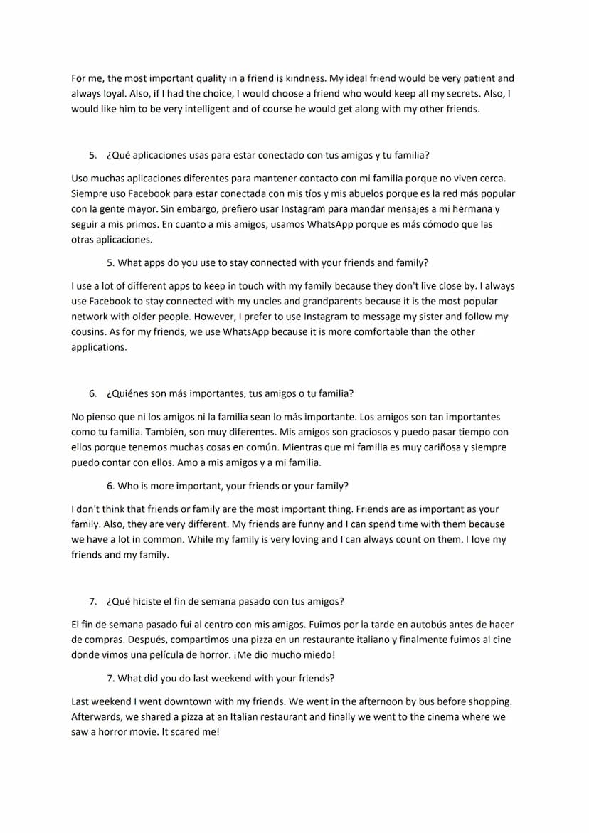 Who am I? - Theme 1 speaking questions and answers for GCSE Spanish
1. ¿Cuántas personas hay en tu familia?
En mi familia hay cuatro persona