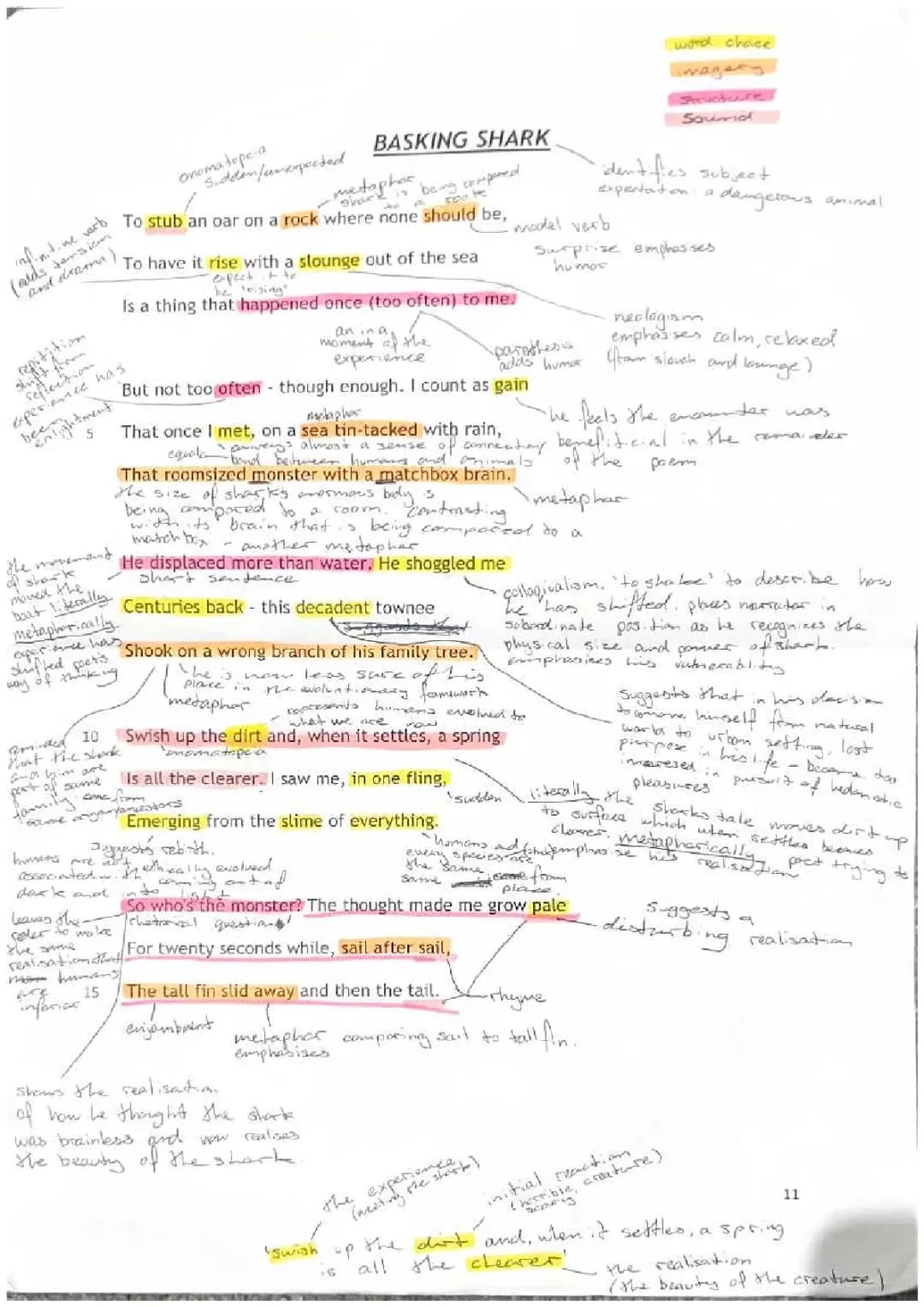 Basking Shark Poem Analysis by Norman MacCaig - Annotated for Kids