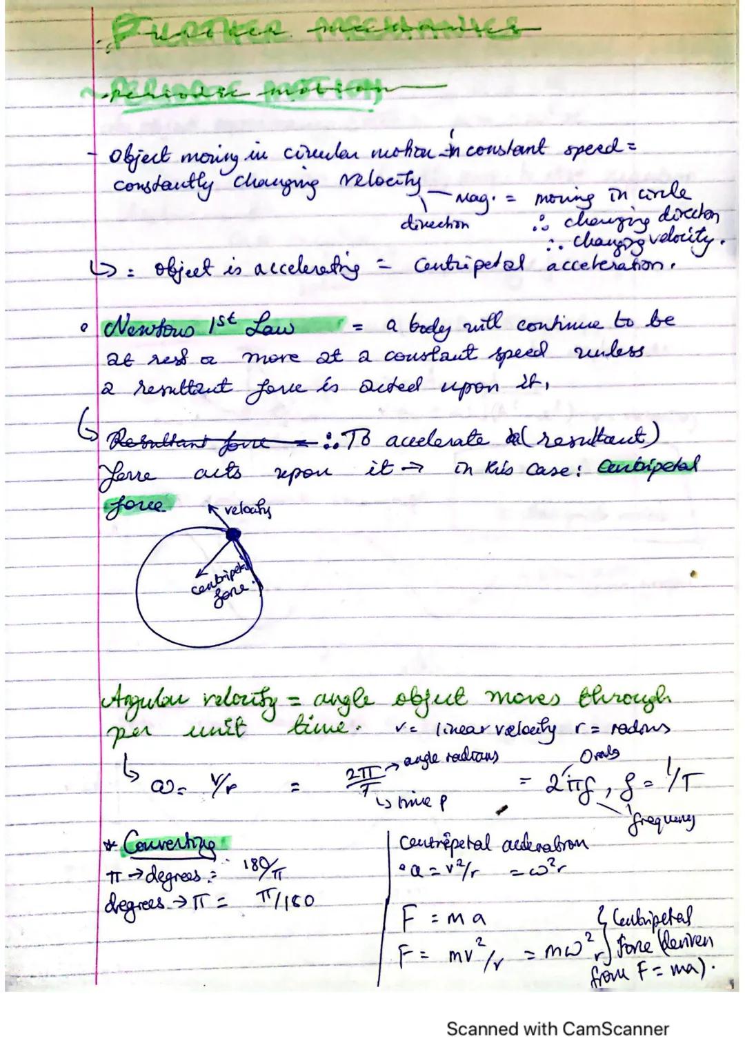 Fusiker mechanics
perioare motion
object moring in circular motion in constant speed=
constantly changing relocity.
(>= object is accelerati