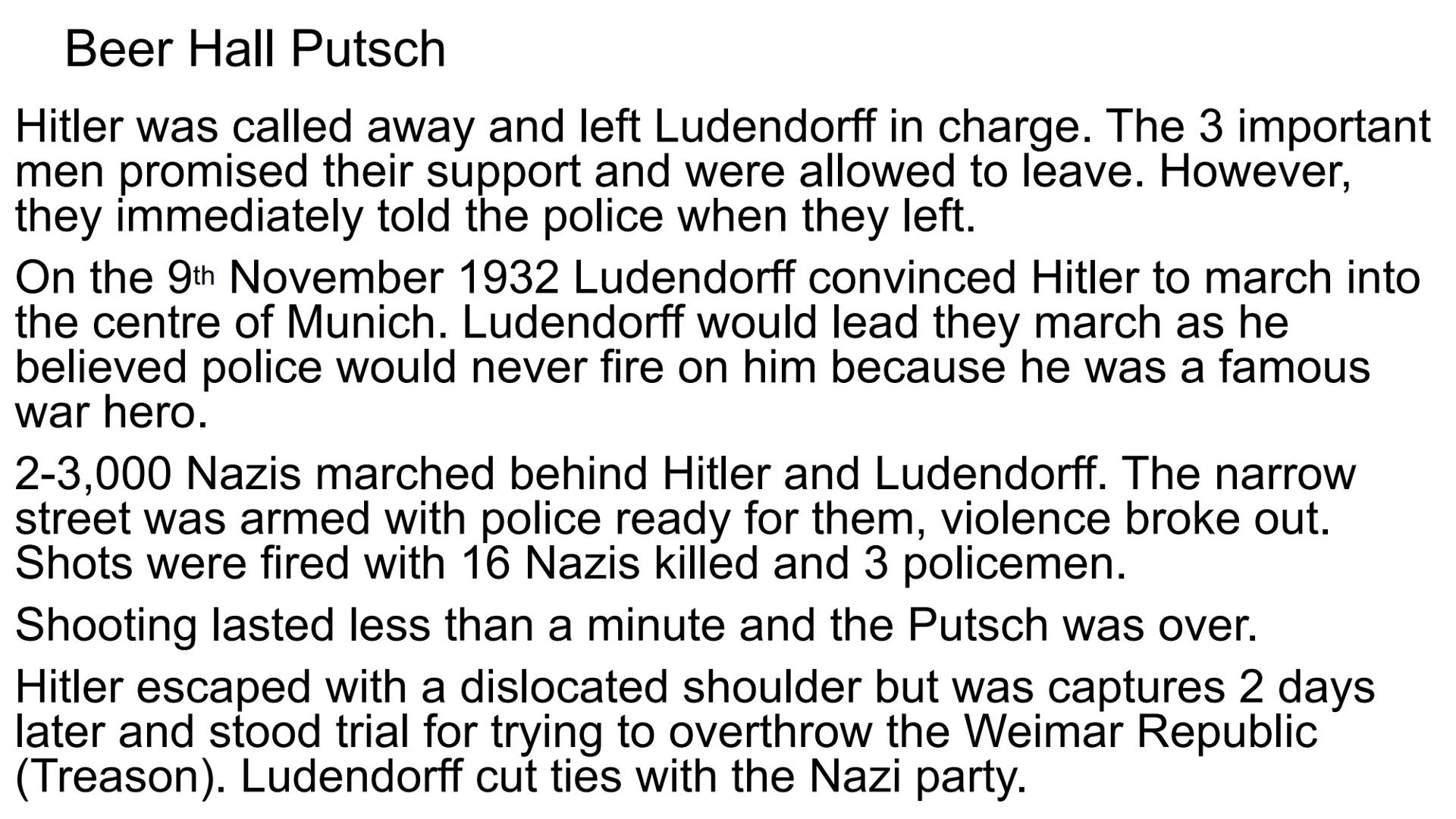 Hitler and Nazi Germany
1919-1939 Problems for Germany at the end of WW1
Navy Blockage
Government and economy relied on imports of food and 