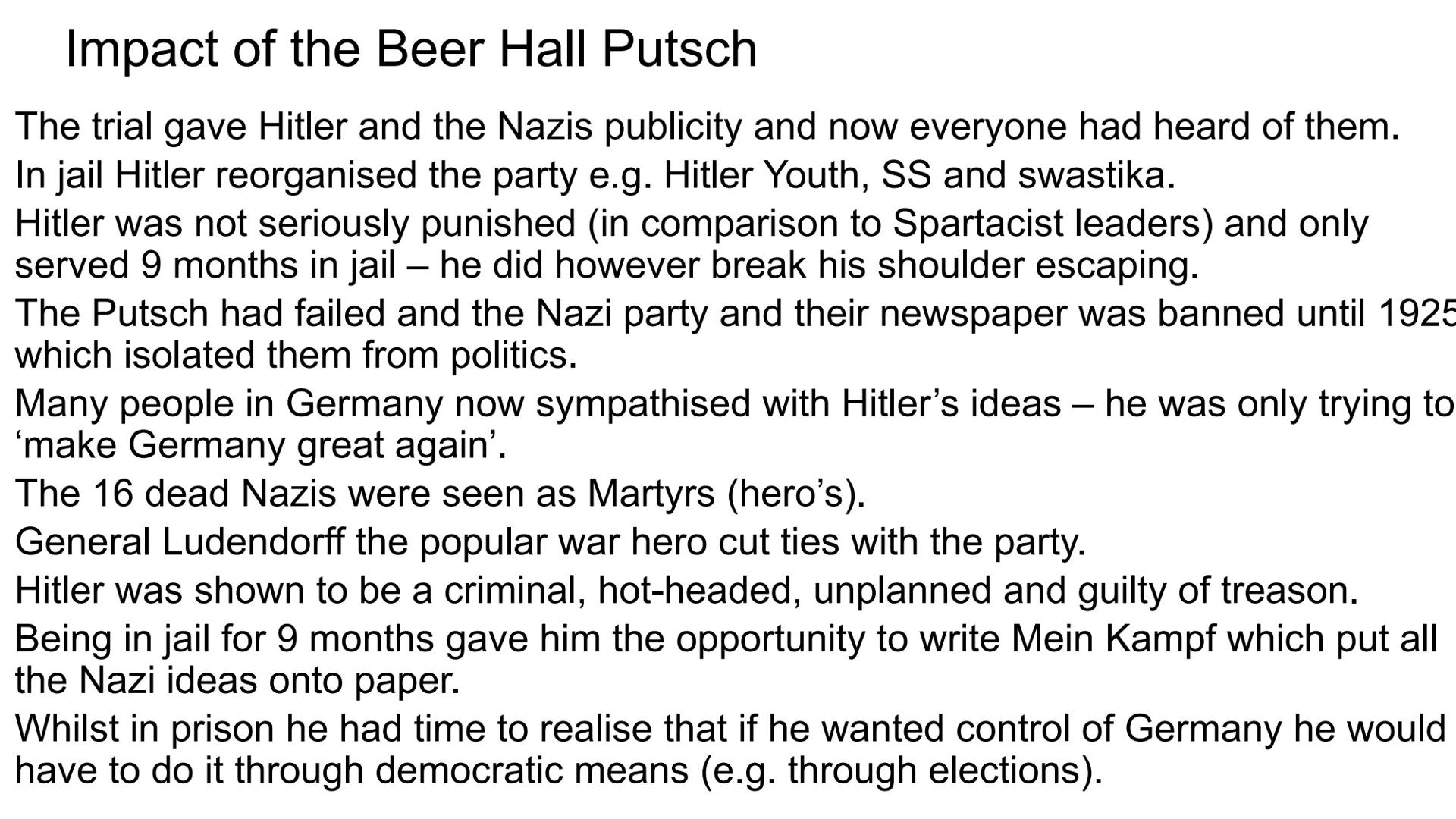 Hitler and Nazi Germany
1919-1939 Problems for Germany at the end of WW1
Navy Blockage
Government and economy relied on imports of food and 