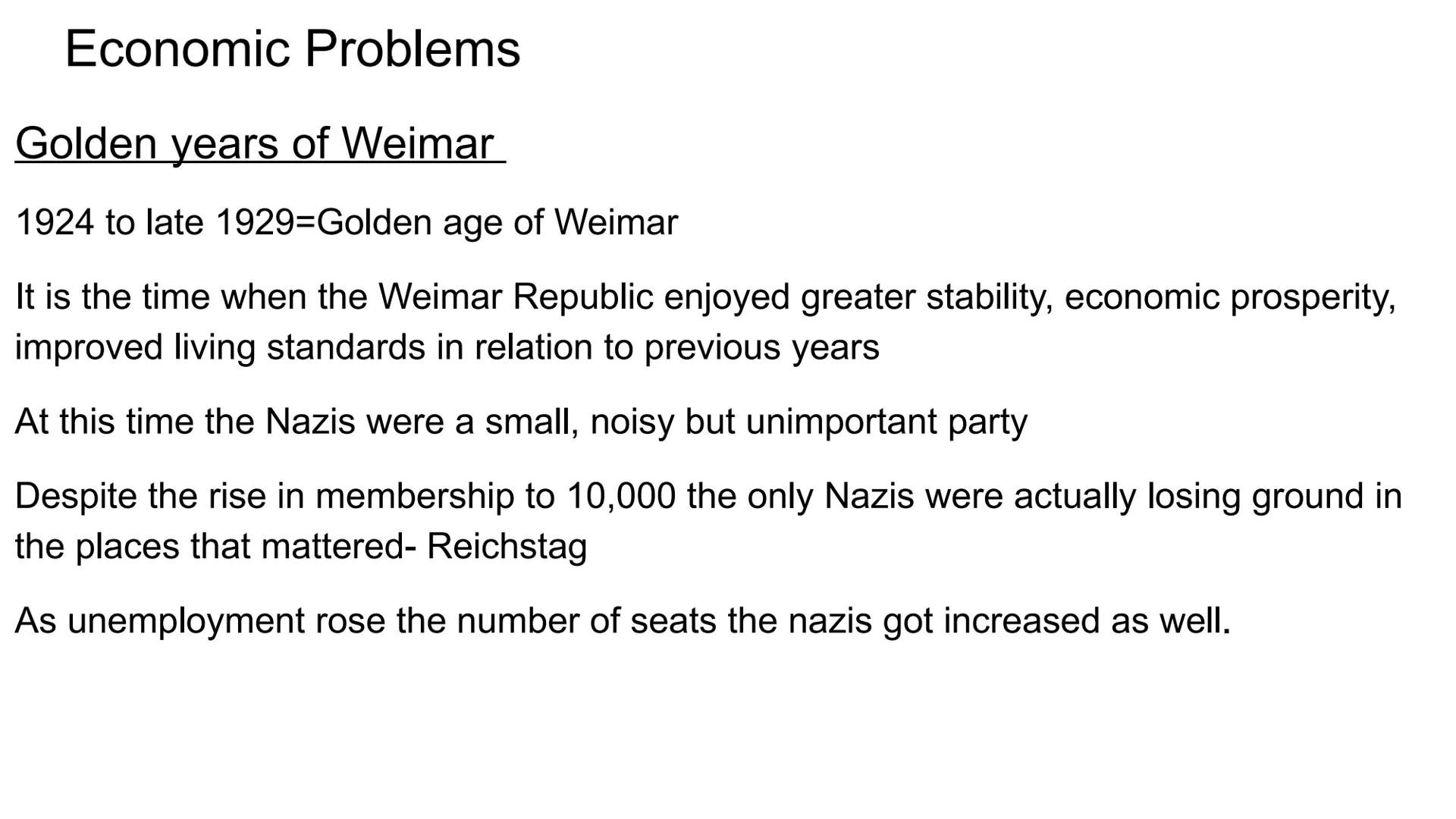 Hitler and Nazi Germany
1919-1939 Problems for Germany at the end of WW1
Navy Blockage
Government and economy relied on imports of food and 