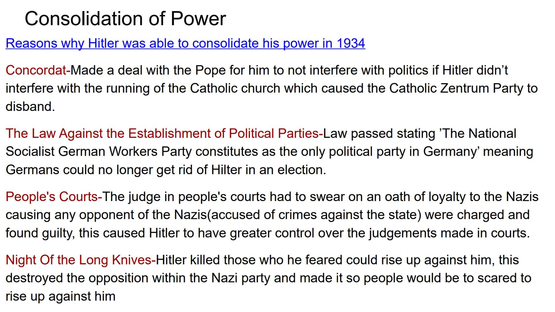 Hitler and Nazi Germany
1919-1939 Problems for Germany at the end of WW1
Navy Blockage
Government and economy relied on imports of food and 