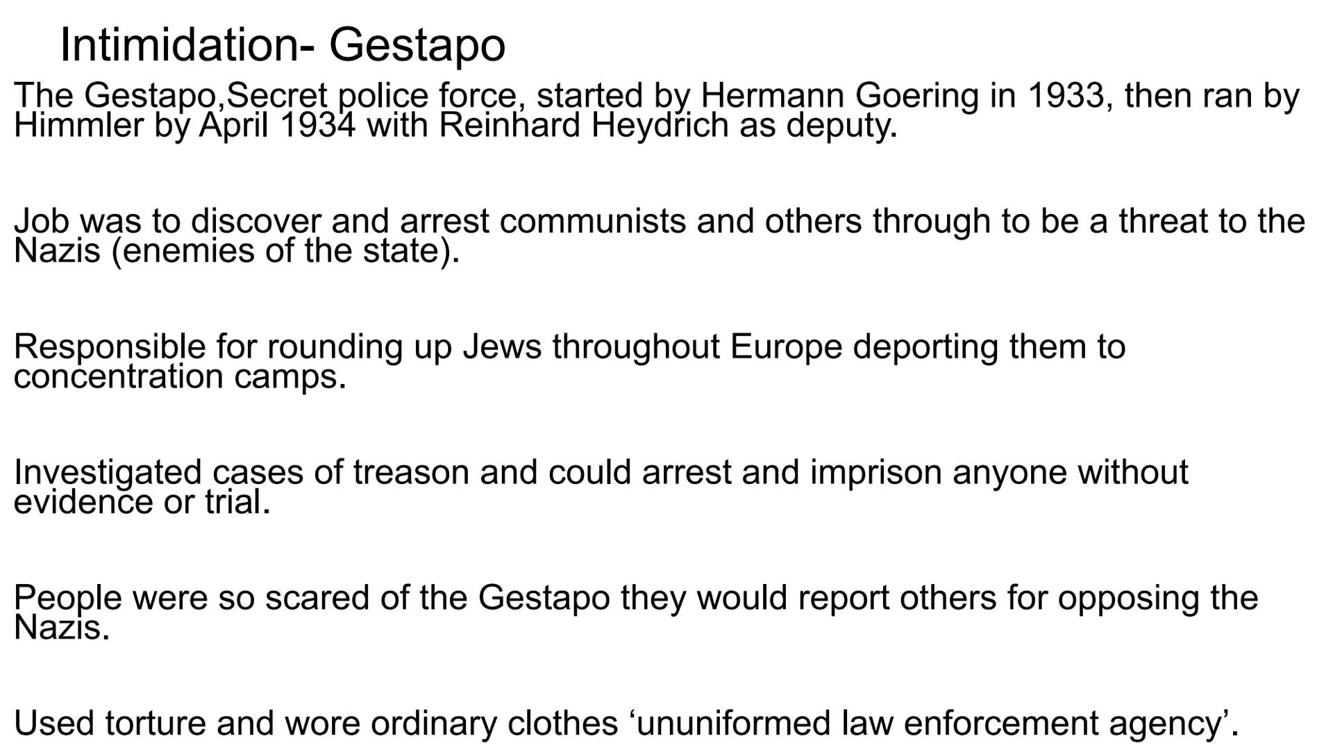 Hitler and Nazi Germany
1919-1939 Problems for Germany at the end of WW1
Navy Blockage
Government and economy relied on imports of food and 