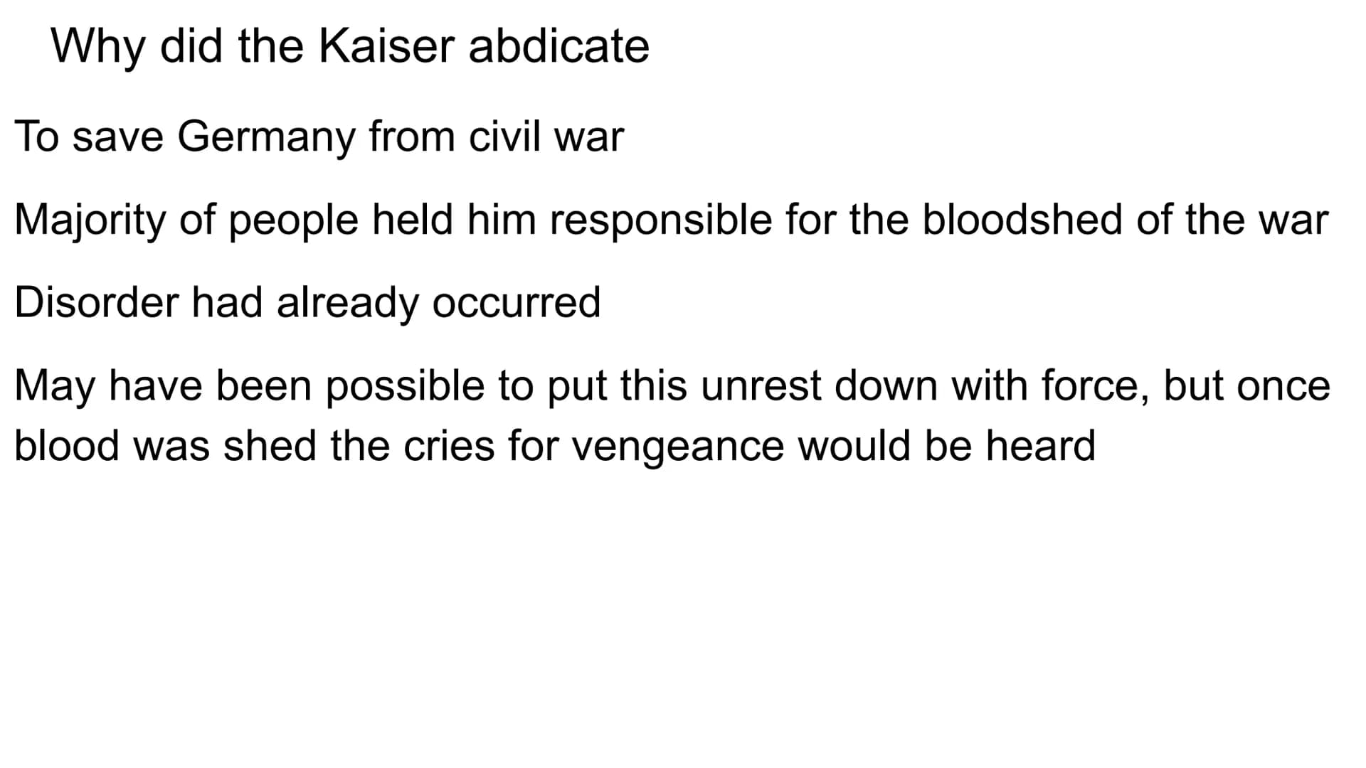 Hitler and Nazi Germany
1919-1939 Problems for Germany at the end of WW1
Navy Blockage
Government and economy relied on imports of food and 