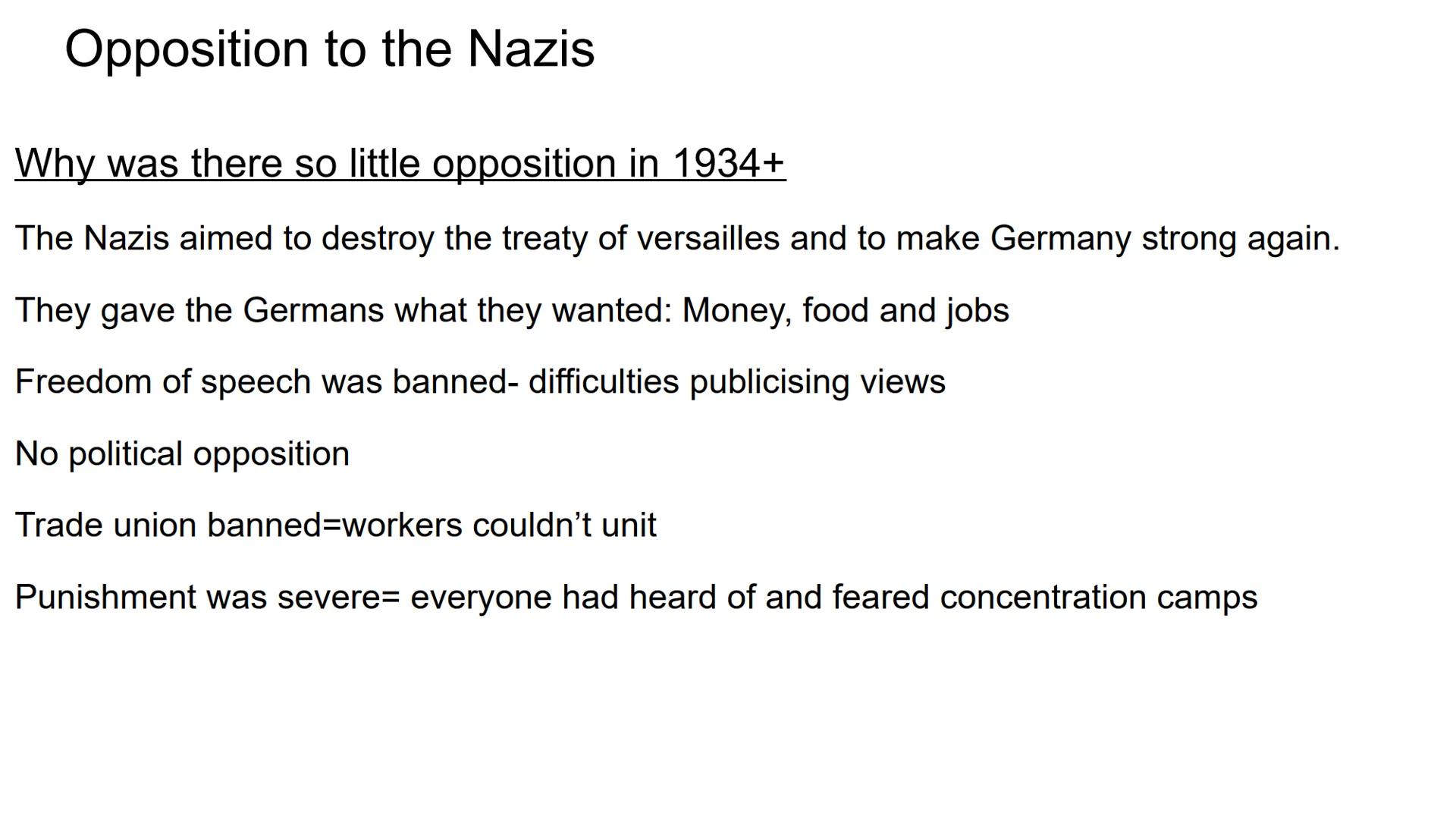 Hitler and Nazi Germany
1919-1939 Problems for Germany at the end of WW1
Navy Blockage
Government and economy relied on imports of food and 