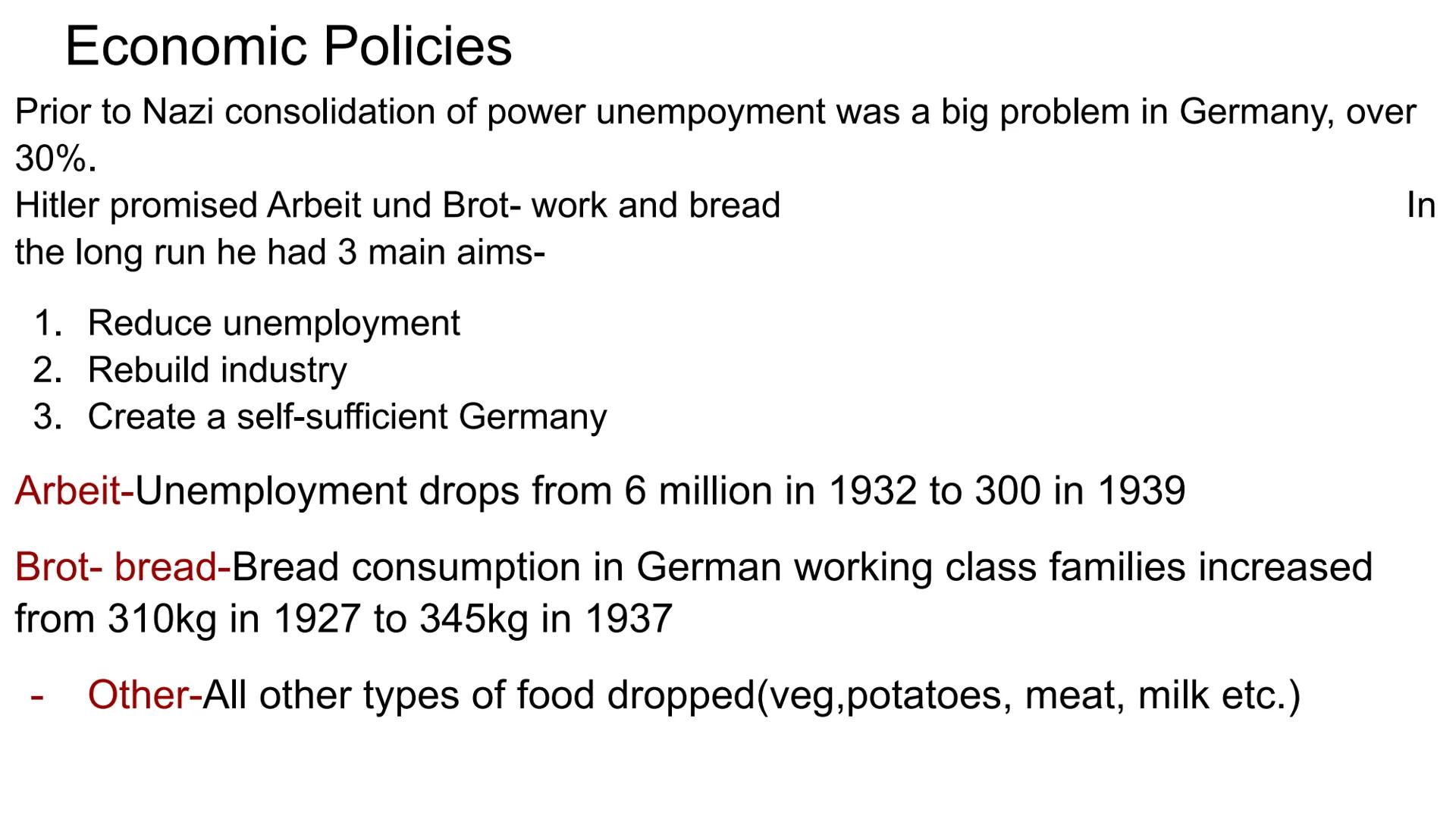 Hitler and Nazi Germany
1919-1939 Problems for Germany at the end of WW1
Navy Blockage
Government and economy relied on imports of food and 