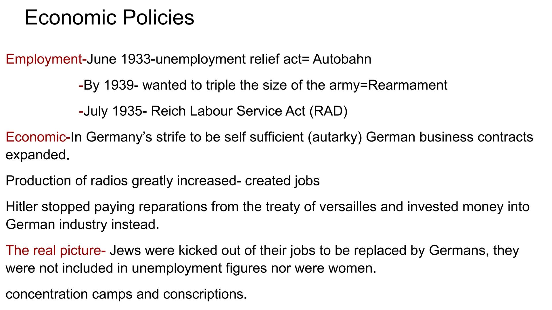 Hitler and Nazi Germany
1919-1939 Problems for Germany at the end of WW1
Navy Blockage
Government and economy relied on imports of food and 