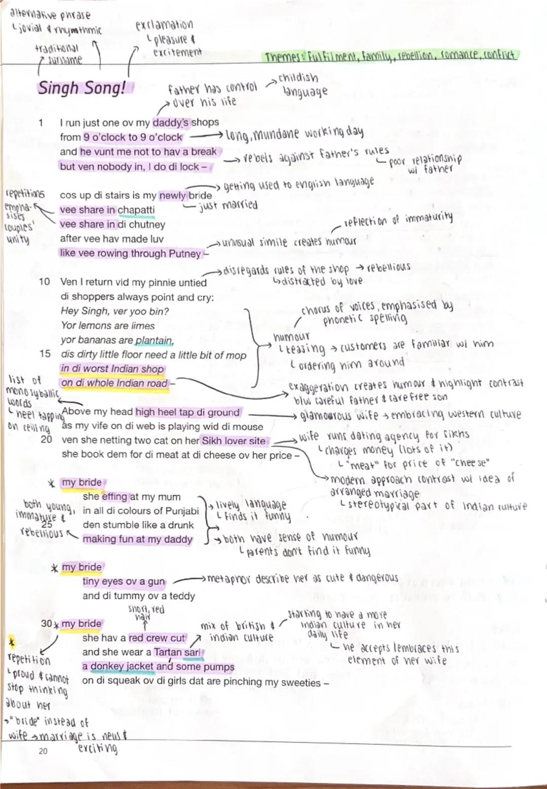 Singh Song! annotations