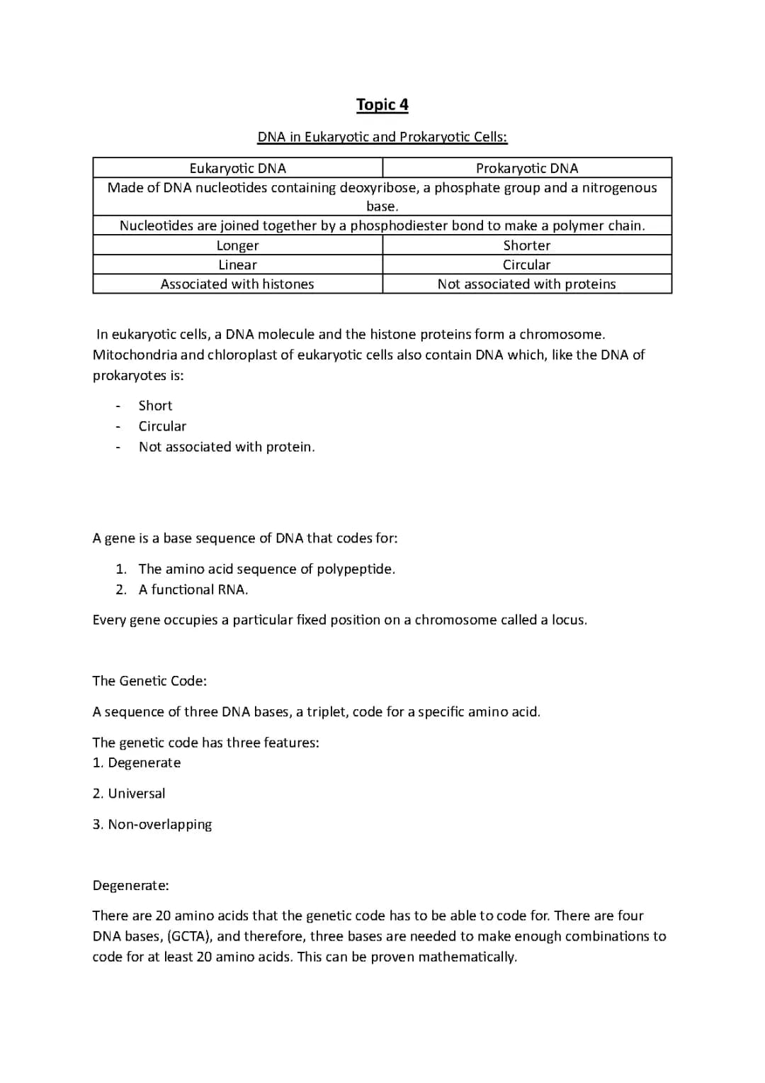 A-Level Biology DNA and Diversity 
