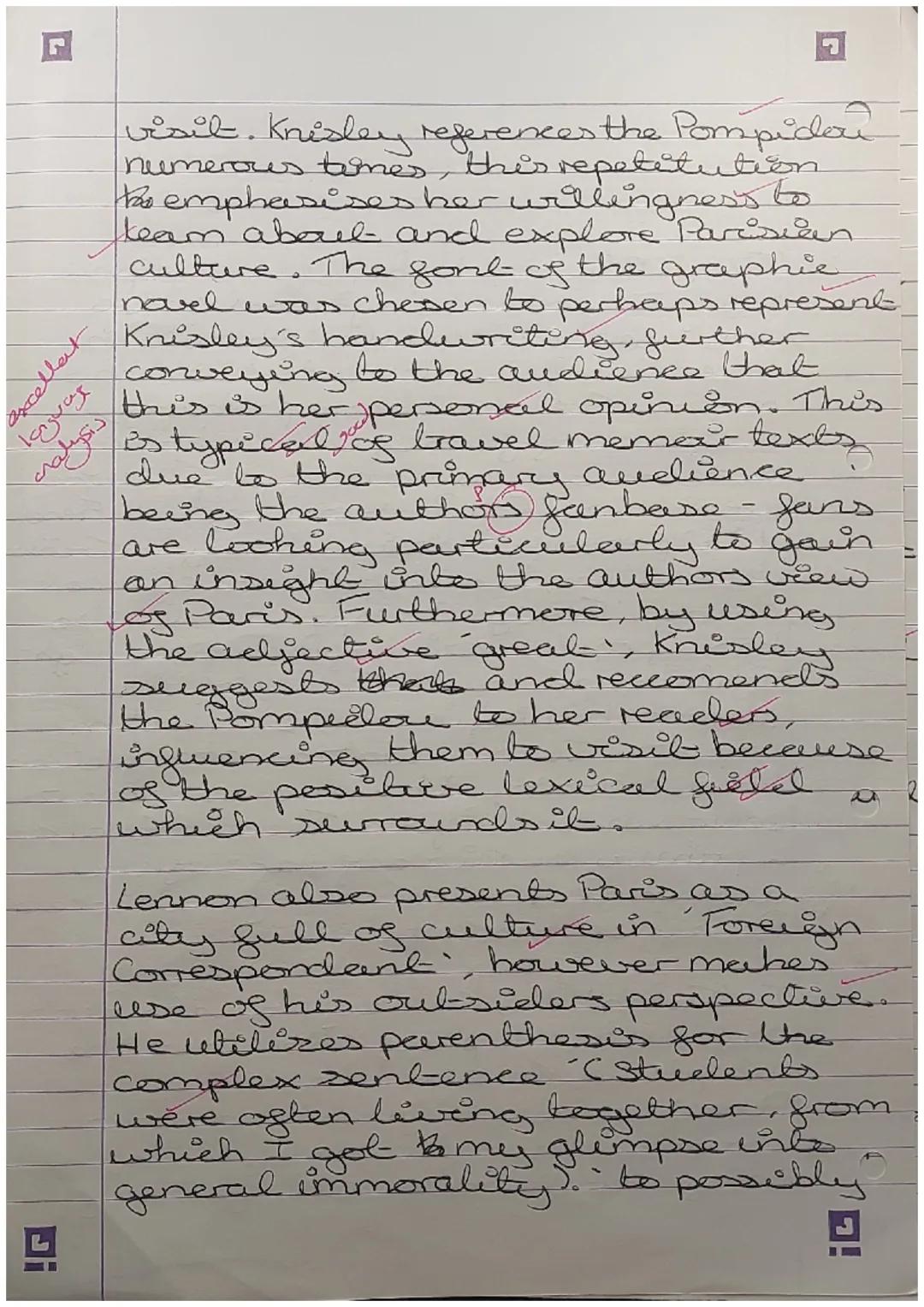 Compare how the writer of French Milk and
Foreign Correspondent present Paris
French Milk is a hybrål genre graphie
novel. It combines a jou