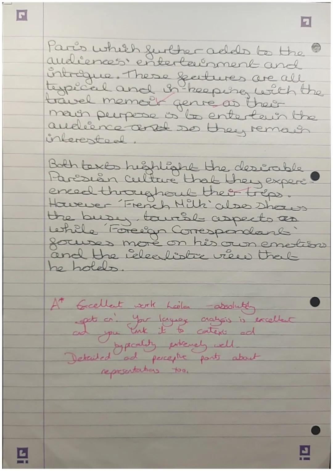 Compare how the writer of French Milk and
Foreign Correspondent present Paris
French Milk is a hybrål genre graphie
novel. It combines a jou
