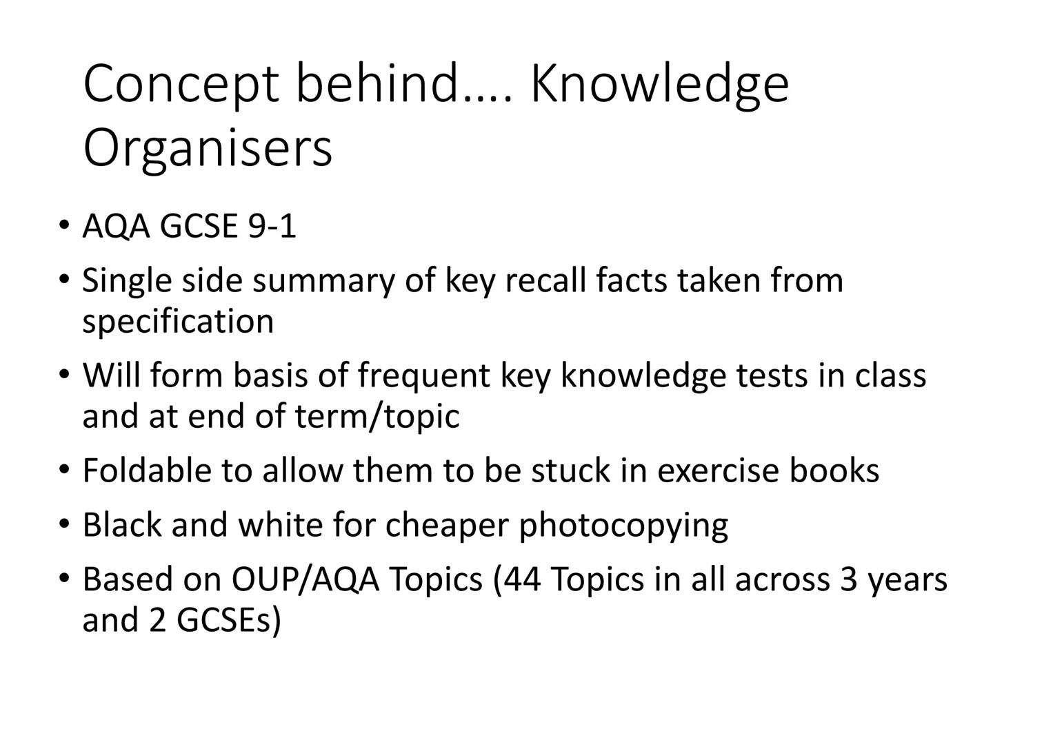 AQA Trilogy Science
Knowledge Organisers for All Topics
The information on each page is a summary of key
information needed for each topic.
