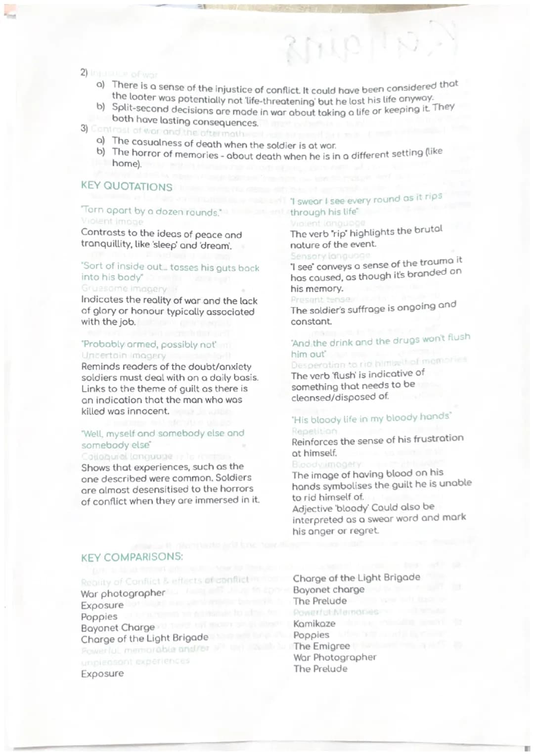 Remains
SUMMARY:
The author for this poem is Simon Armitage (poet laureate), where the speaker
describes an occasion during war when he shot